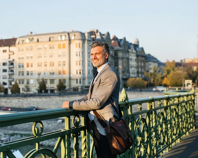 International business meeting showing company ownership and investment-based residency options in Europe.