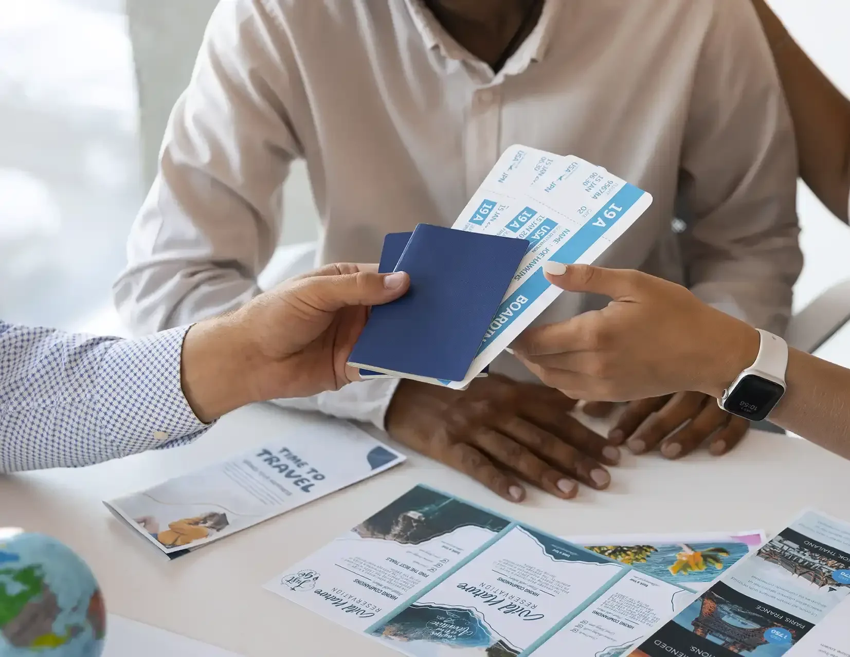 Business consultants managing European documentation and authority coordination